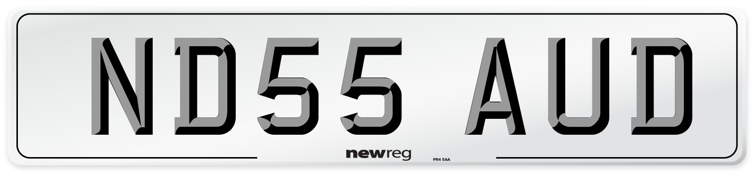 ND55 AUD Number Plate from New Reg